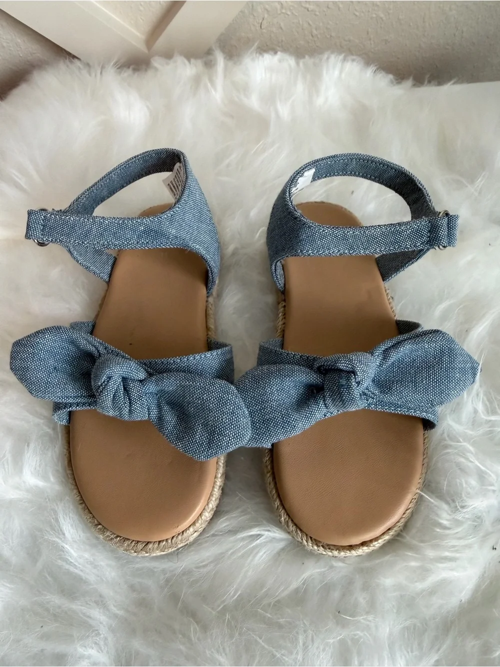 GAP Girls Light Blue Denim Knot-Front Sandals